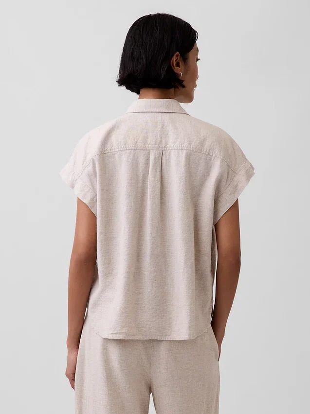 Oversize-Hemd aus Leinenmischung
