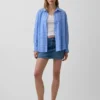 Oversize-Hemd aus Seersucker mit Karomuster