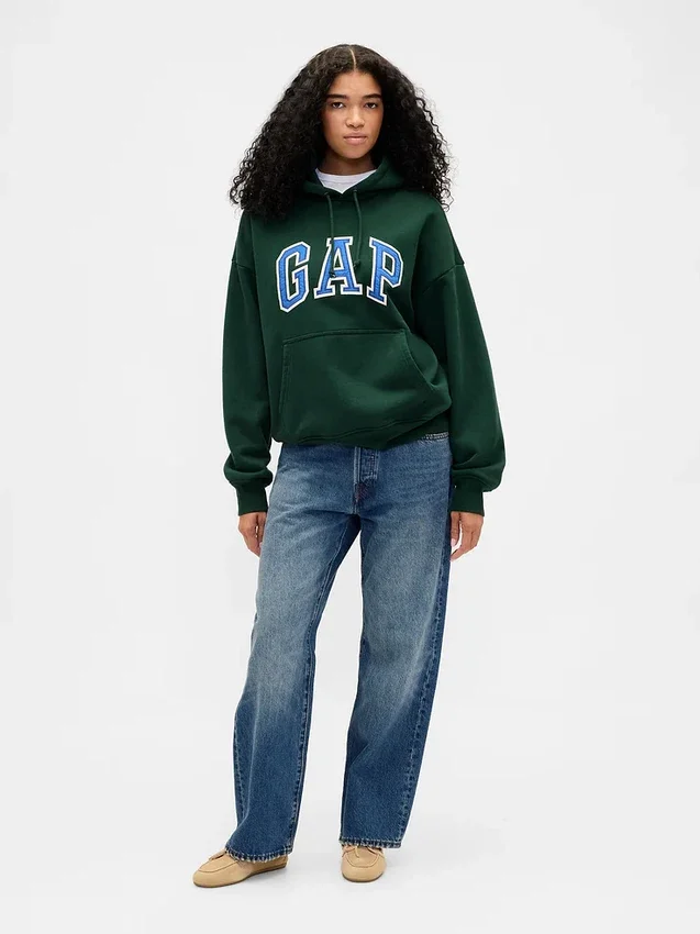 Oversize-Hoodie für Erwachsene aus extra schwerem French Terry mit großem Logo