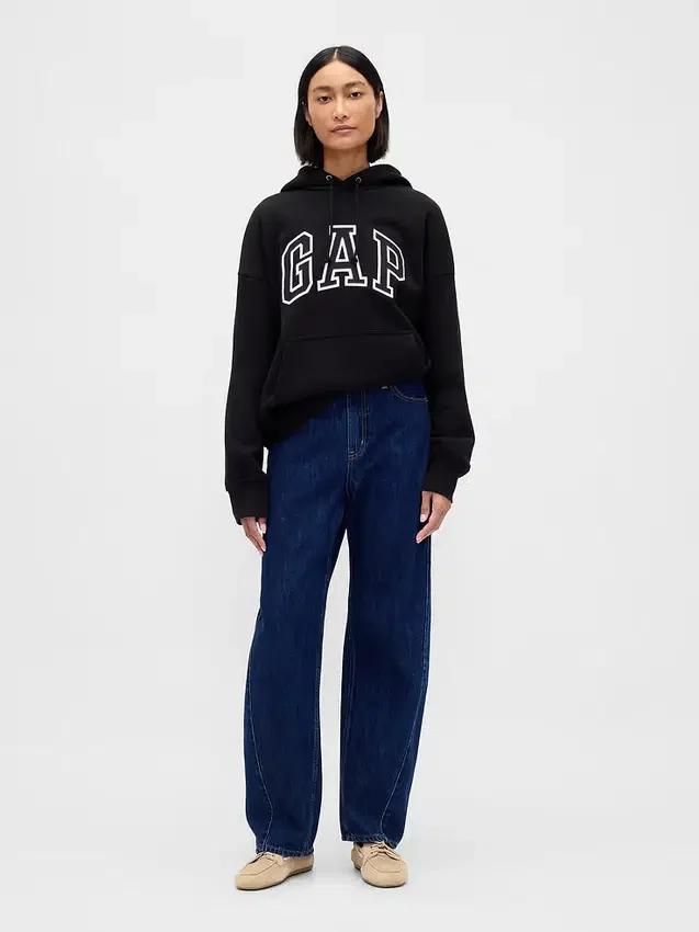 Oversize-Hoodie für Erwachsene aus extra schwerem French Terry mit großem Logo