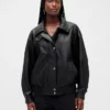 Oversize-Jacke aus veganem Leder