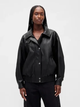 Oversize-Jacke aus veganem Leder