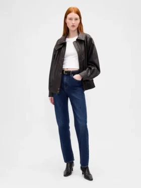 Oversize-Jacke aus veganem Leder