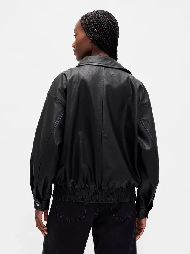 Oversize-Jacke aus veganem Leder