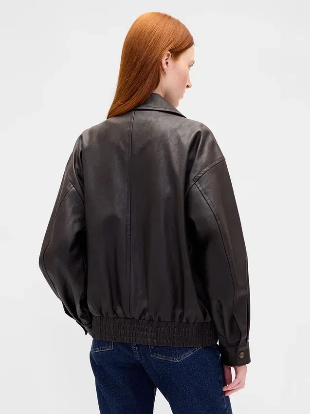 Oversize-Jacke aus veganem Leder