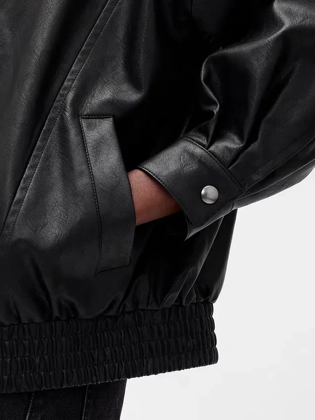 Oversize-Jacke aus veganem Leder