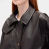 Oversize-Jacke aus veganem Leder