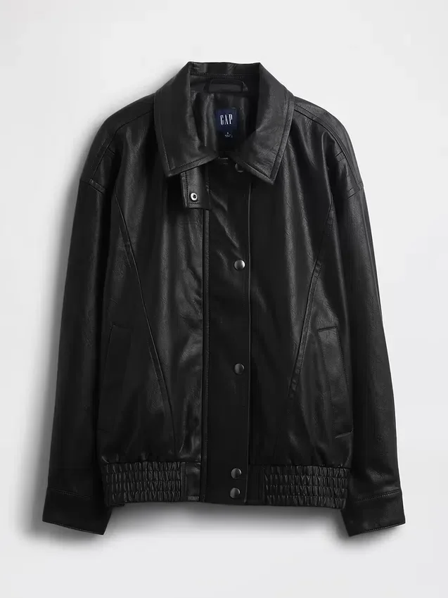 Oversize-Jacke aus veganem Leder