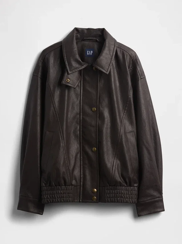 Oversize-Jacke aus veganem Leder