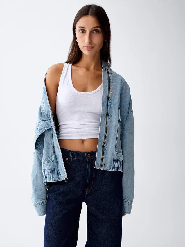 Oversize-Jeans-Bomberjacke