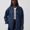 Oversize-Jeanshemdjacke
