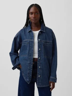 Oversize-Jeanshemdjacke