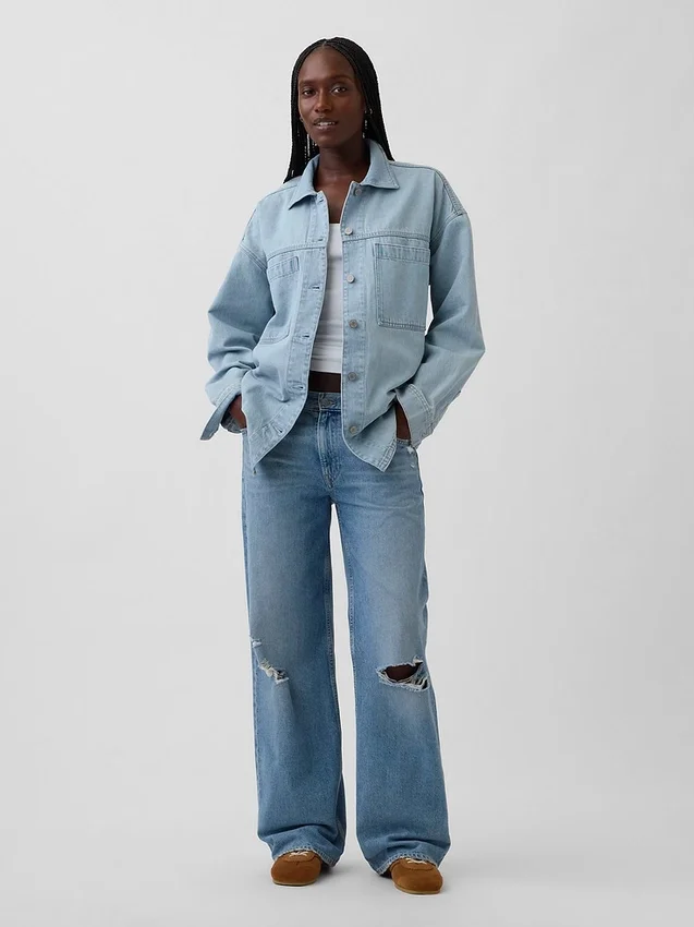 Oversize-Jeanshemdjacke
