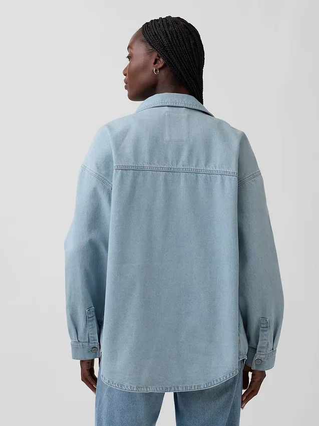 Oversize-Jeanshemdjacke