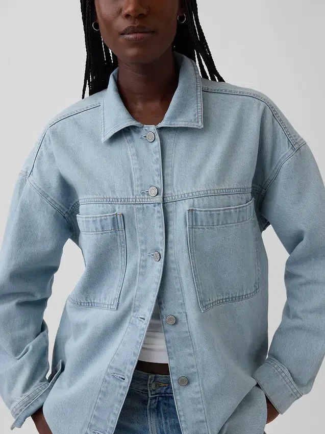 Oversize-Jeanshemdjacke