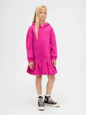 Oversize-Kapuzen-Sweatshirt-Kleid für Kinder