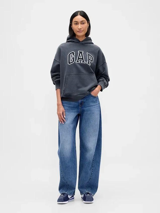 Oversize-Kapuzenpullover mit Logo für Erwachsene