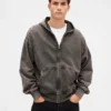 Oversize-Kapuzenpullover mit Reißverschluss für Erwachsene