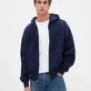 Oversize-Kapuzenpullover mit Reißverschluss für Erwachsene