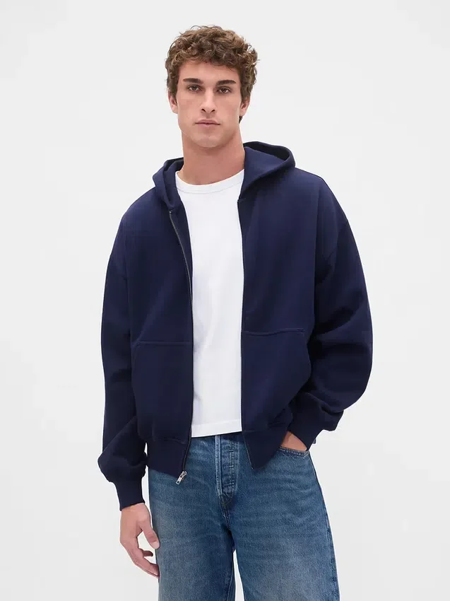Oversize-Kapuzenpullover mit Reißverschluss für Erwachsene