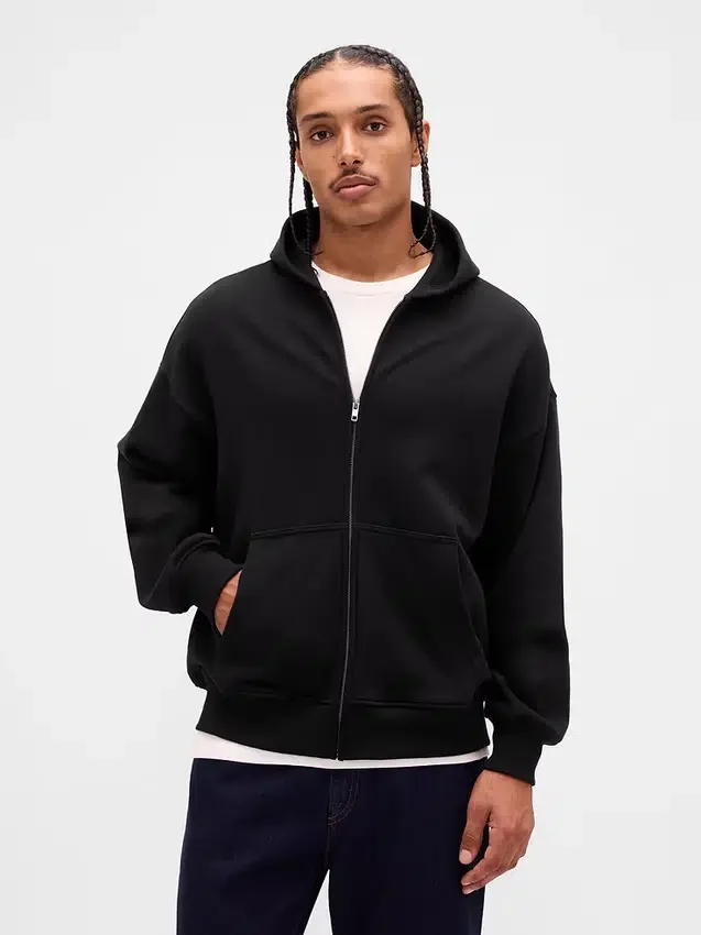 Oversize-Kapuzenpullover mit Reißverschluss für Erwachsene