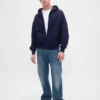 Oversize-Kapuzenpullover mit Reißverschluss für Erwachsene
