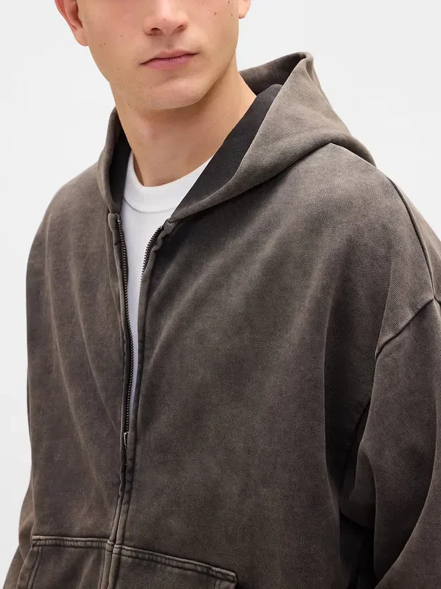 Oversize-Kapuzenpullover mit Reißverschluss für Erwachsene