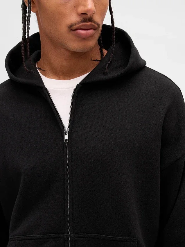 Oversize-Kapuzenpullover mit Reißverschluss für Erwachsene