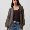 Oversize-Kapuzenpullover mit Reißverschluss für Erwachsene
