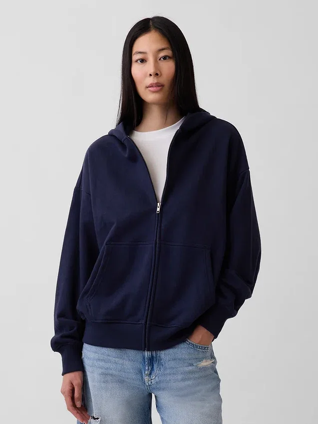 Oversize-Kapuzenpullover mit Reißverschluss für Erwachsene