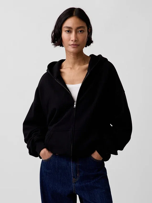Oversize-Kapuzenpullover mit Reißverschluss für Erwachsene