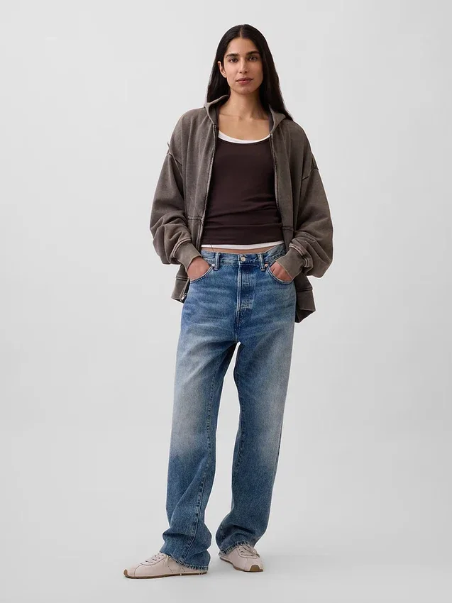 Oversize-Kapuzenpullover mit Reißverschluss für Erwachsene
