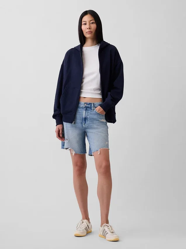 Oversize-Kapuzenpullover mit Reißverschluss für Erwachsene