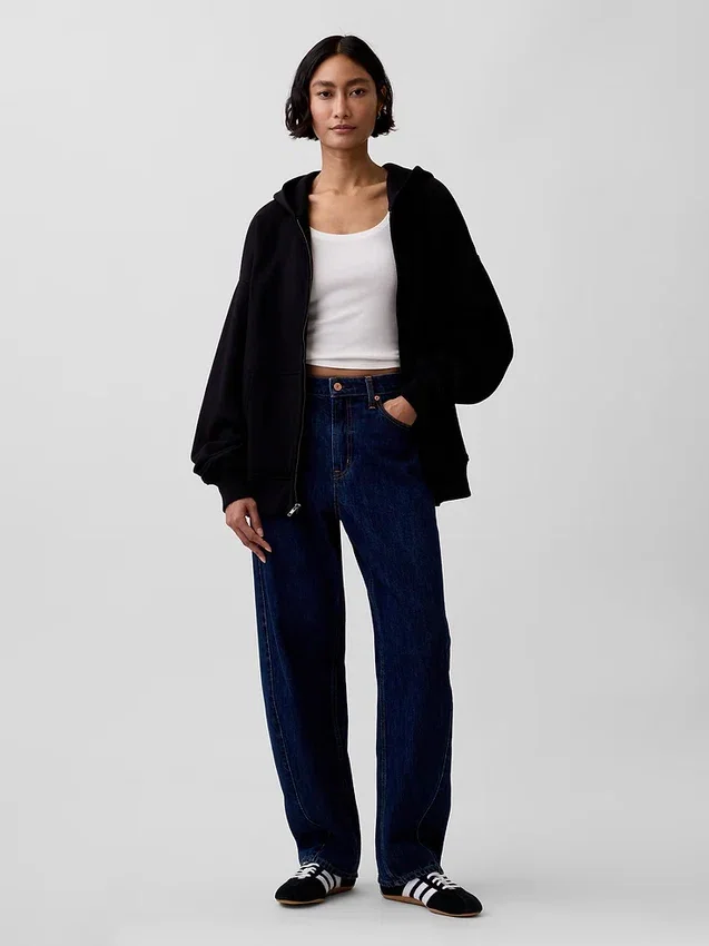 Oversize-Kapuzenpullover mit Reißverschluss für Erwachsene