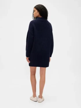 Oversize-Mini-Pullover-Kleid mit Rollkragen