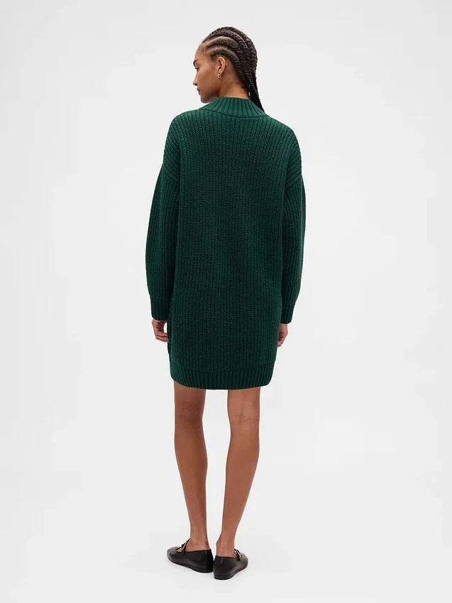 Oversize-Mini-Pullover-Kleid mit Rollkragen