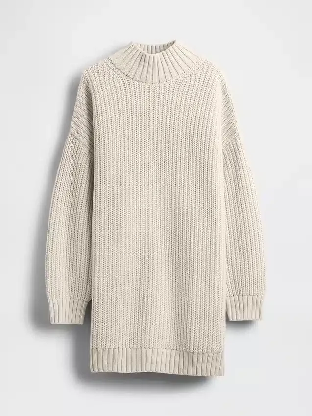 Oversize-Mini-Pullover-Kleid mit Rollkragen