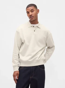 Oversize-Poloshirt für Erwachsene aus schwerem Stoff