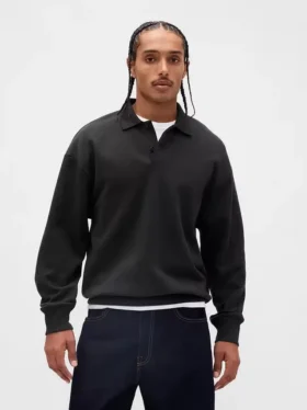 Oversize-Poloshirt für Erwachsene aus schwerem Stoff