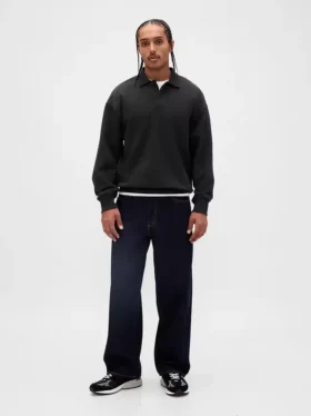 Oversize-Poloshirt für Erwachsene aus schwerem Stoff