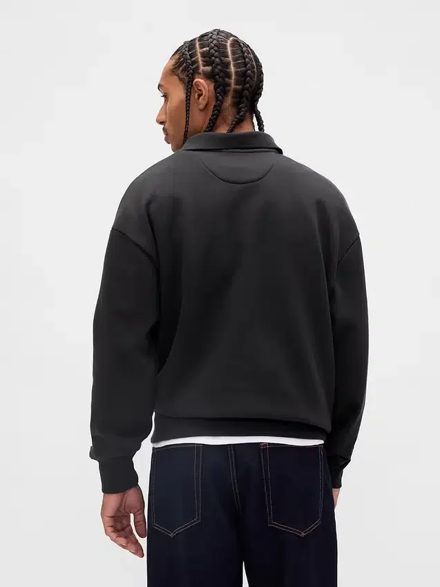 Oversize-Poloshirt für Erwachsene aus schwerem Stoff