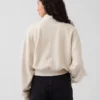 Oversize-Pullover aus strukturierter Baumwolle mit halbem Reißverschluss