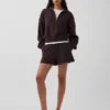 Oversize-Pullover aus strukturierter Baumwolle mit halbem Reißverschluss