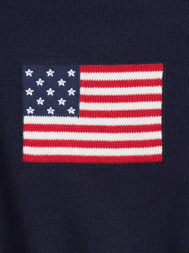 Oversize-Pullover für Kinder im Americana-Stil, gehäkelt