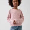 Oversize-Pullover für Kinder mit Grafikmuster aus Häkel-Strick
