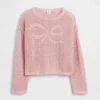 Oversize-Pullover für Kinder mit Grafikmuster aus Häkel-Strick