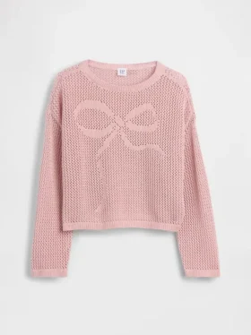 Oversize-Pullover für Kinder mit Grafikmuster aus Häkel-Strick