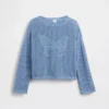 Oversize-Pullover für Kinder mit Grafikmuster aus Häkel-Strick