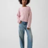 Oversize-Pullover für Kinder mit Grafikmuster aus Häkel-Strick