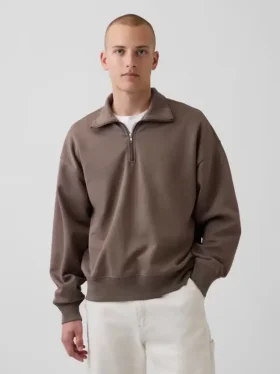 Oversize-Pullover mit Viertelreißverschluss für Erwachsene